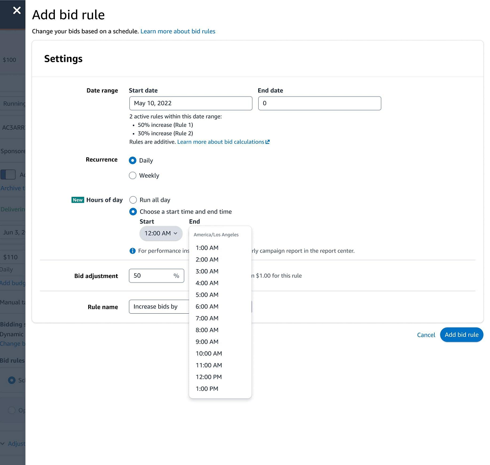 set Up Bidding Rules via Amazon Ads Console or Amazon Ads API